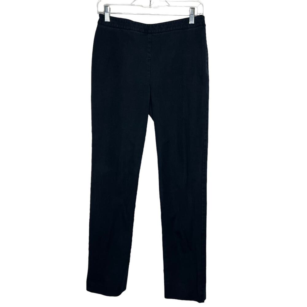 LAFAYETTE 148 / black straight leg side zip casual pants / 2